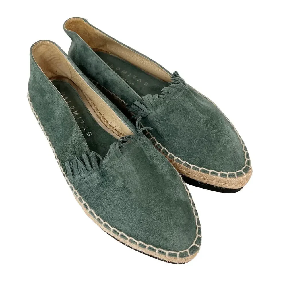 Palomitas by Paloma Barcelo Daniela Espadrilles Green Suede 36 6 Spain